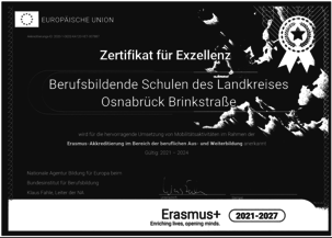 Zertifikat für Excellence