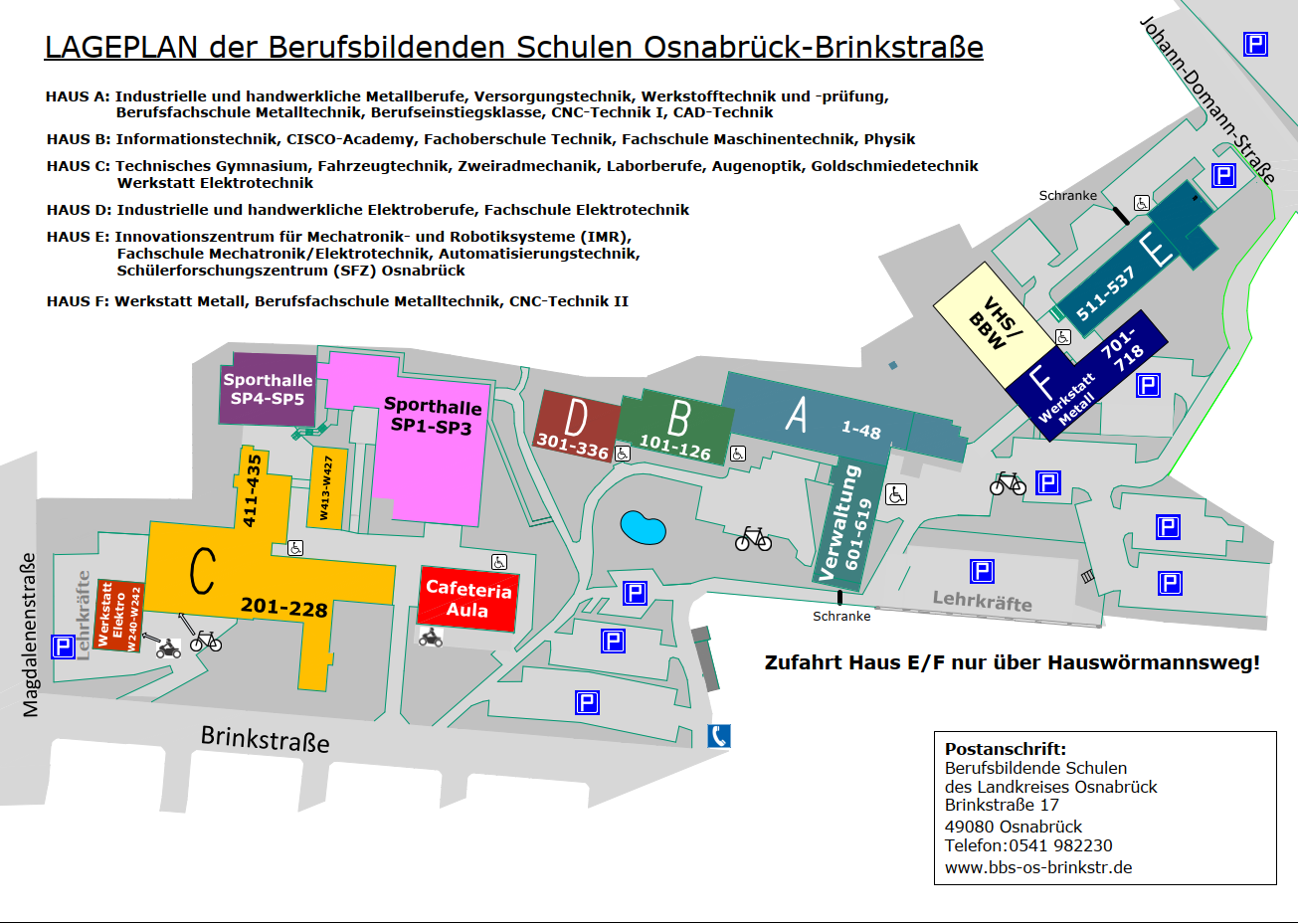 Lageplan der BBS Brinkstraße