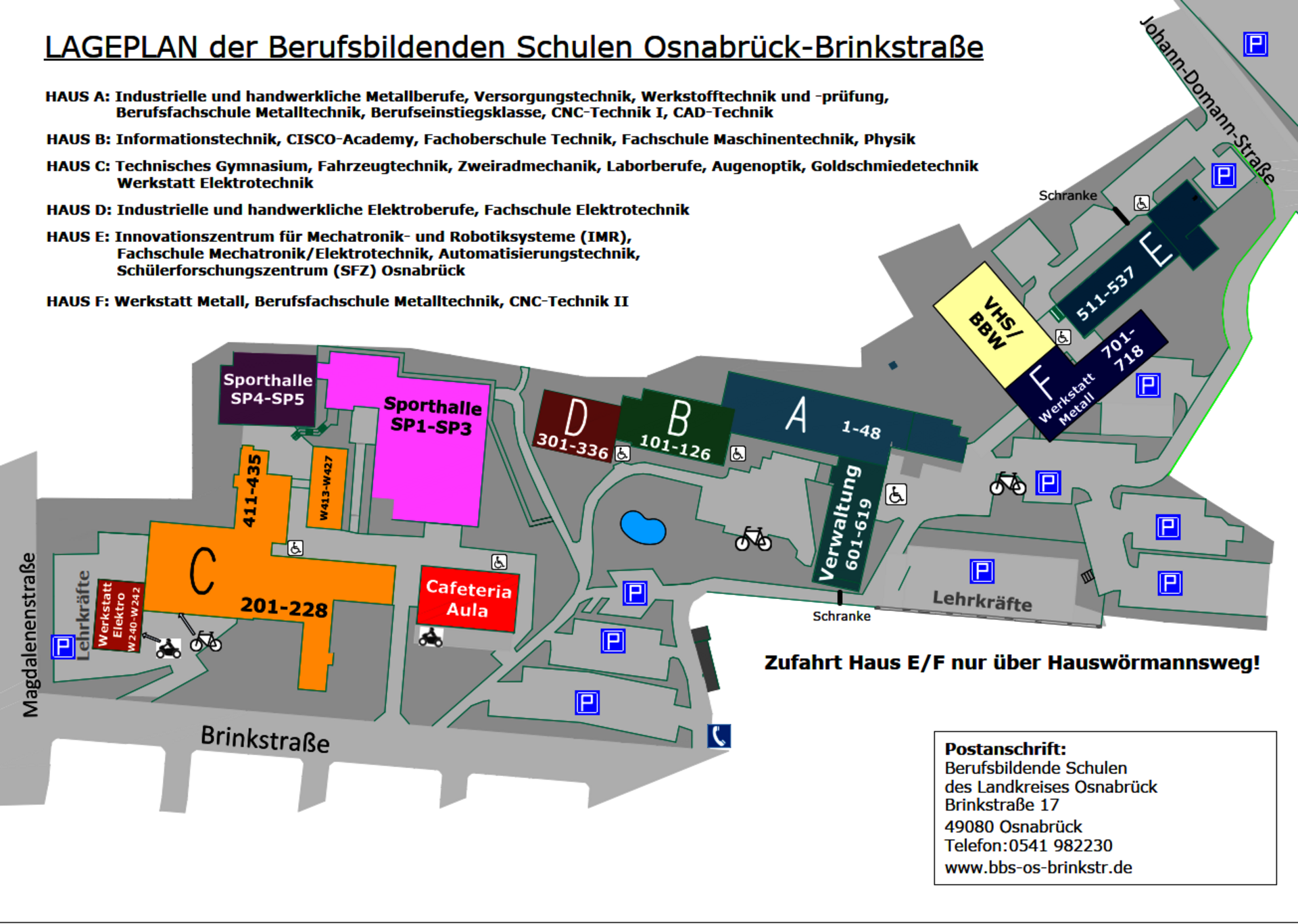 Lageplan der BBS Brinkstraße